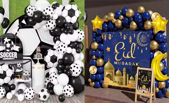 풍선 체인을 맞춤 설정할 수 있습니다.