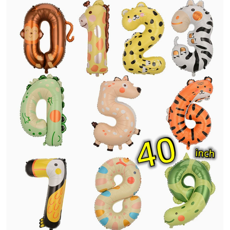 40인치 동물 숫자 호일 풍선