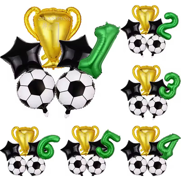 녹색 디지털 축구 파티 장식 세트