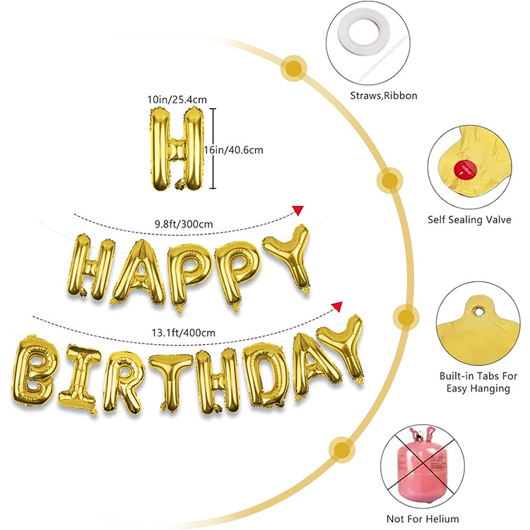 생일 축하 포일 장식