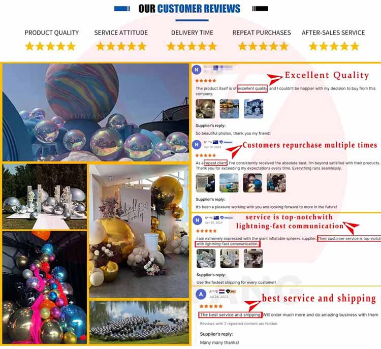 Inflatable mirror surface PVC spheres customer reviews