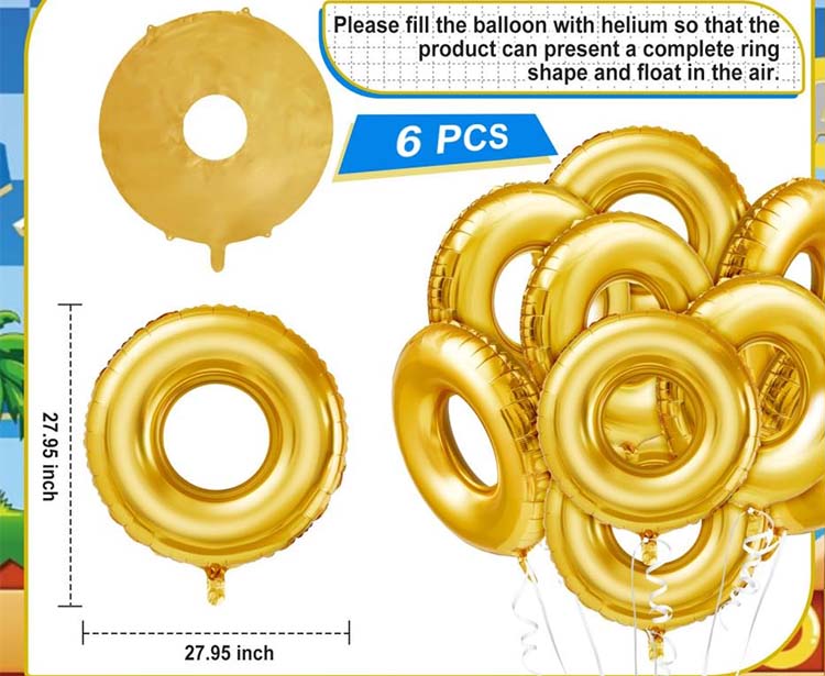 gold ring foil balloon size