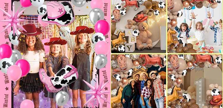 cowboy themed foil balloons application showcase