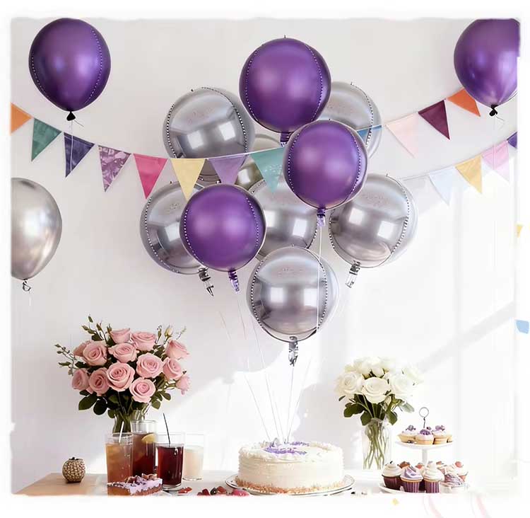 4D Colored Round Foil Balloon
